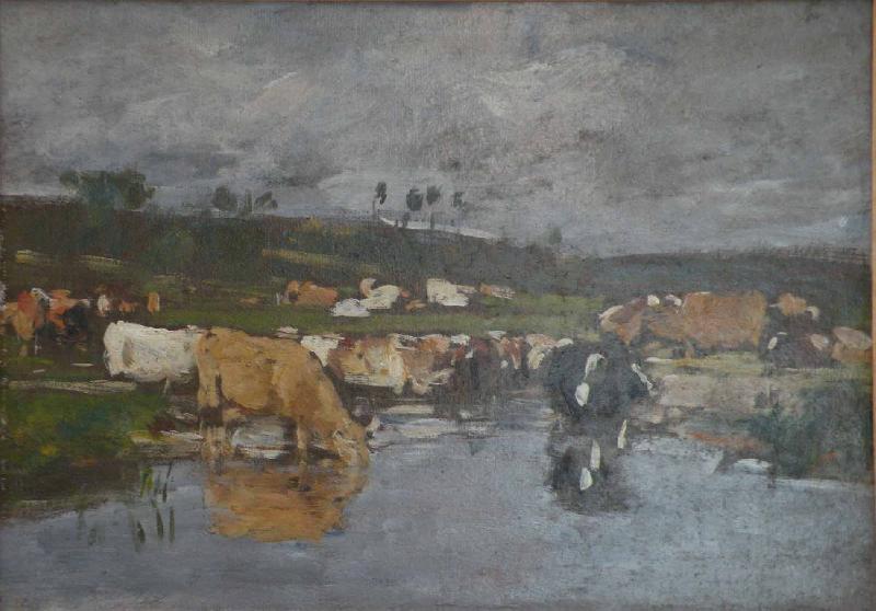 Eugene Boudin Paysage Nombreuses vaches a herbage oil painting image
